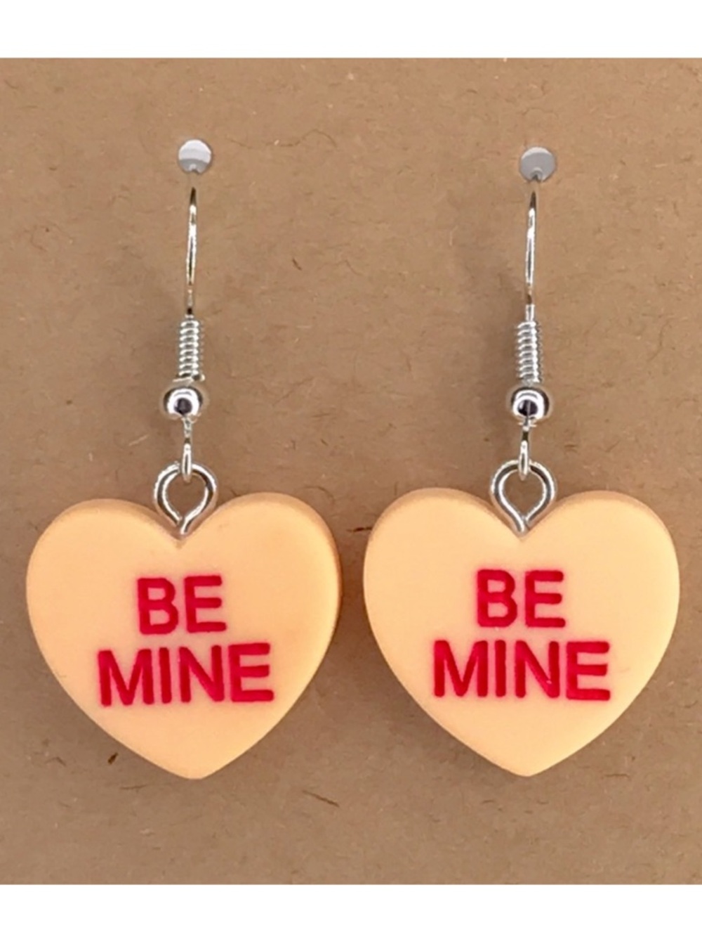 Valentines “Be Mine” Candy Hearts Acrylic Dangle Earrings Fashion Jewelry
